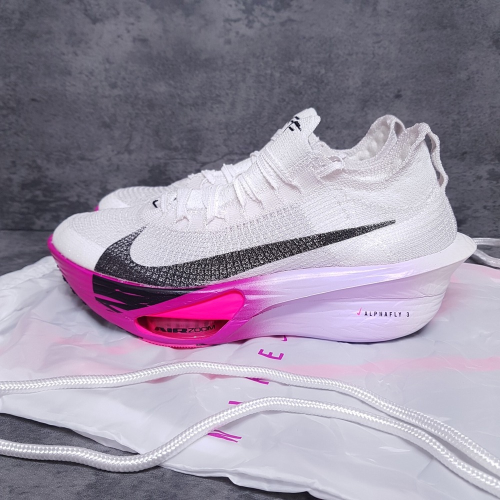 NIKE Air Zoom Alphafly NEXT% 3 Running Shoes Womens 9 White Purple Agate Pink